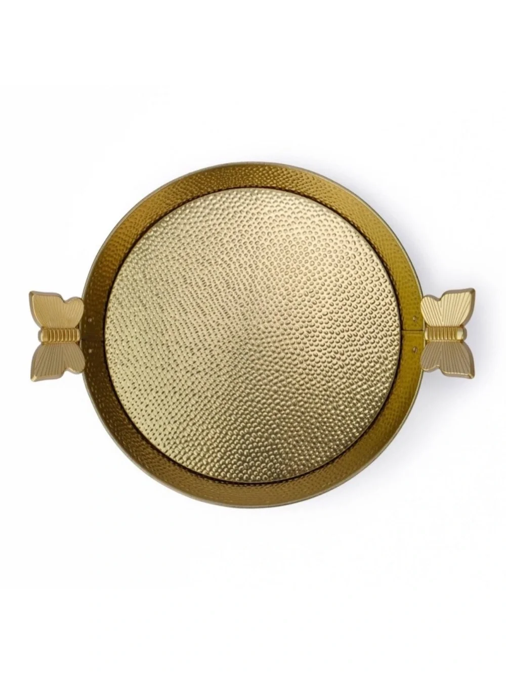 New Target Bullseye Playground Elegant Gold Tray with Butterfly Handles